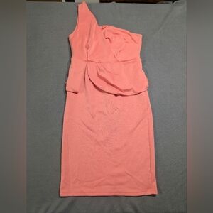 CBR off shoulder dress, coral peach sz large cotton polyester
